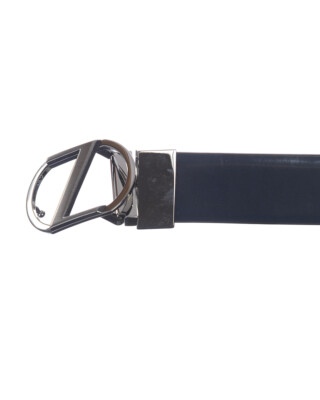 Pre-owned Zegna Belt Double Face Leather Italy Man Black Bspox19324 Zfn Sz.105 Make Offer