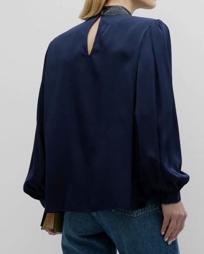 Pre-owned Kobi Halperin $795  Women's Blue Patricia Blouse Size M