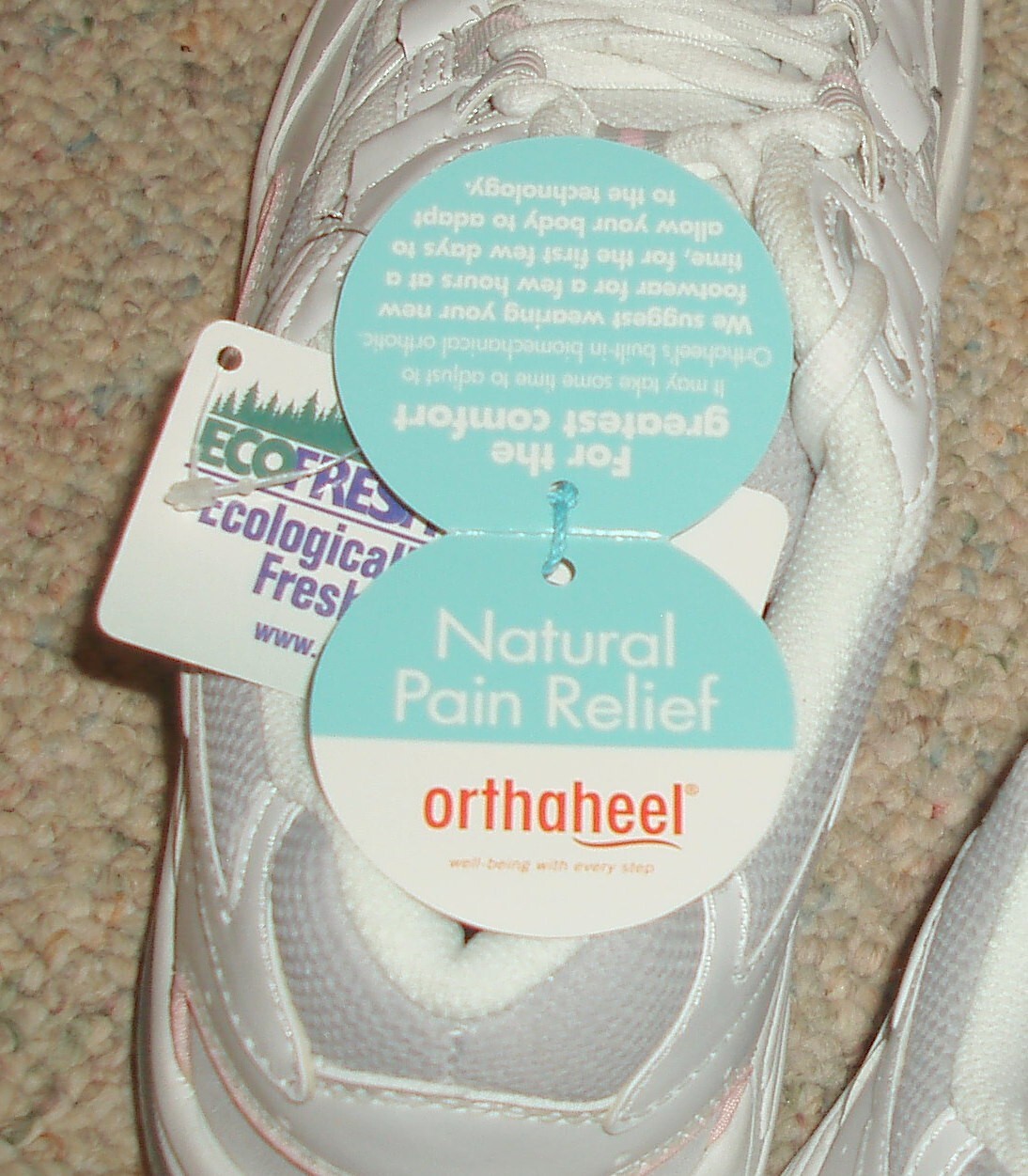 Women's leather upper ORTHAHEEL Walker sneakers / shoes , size 9.5