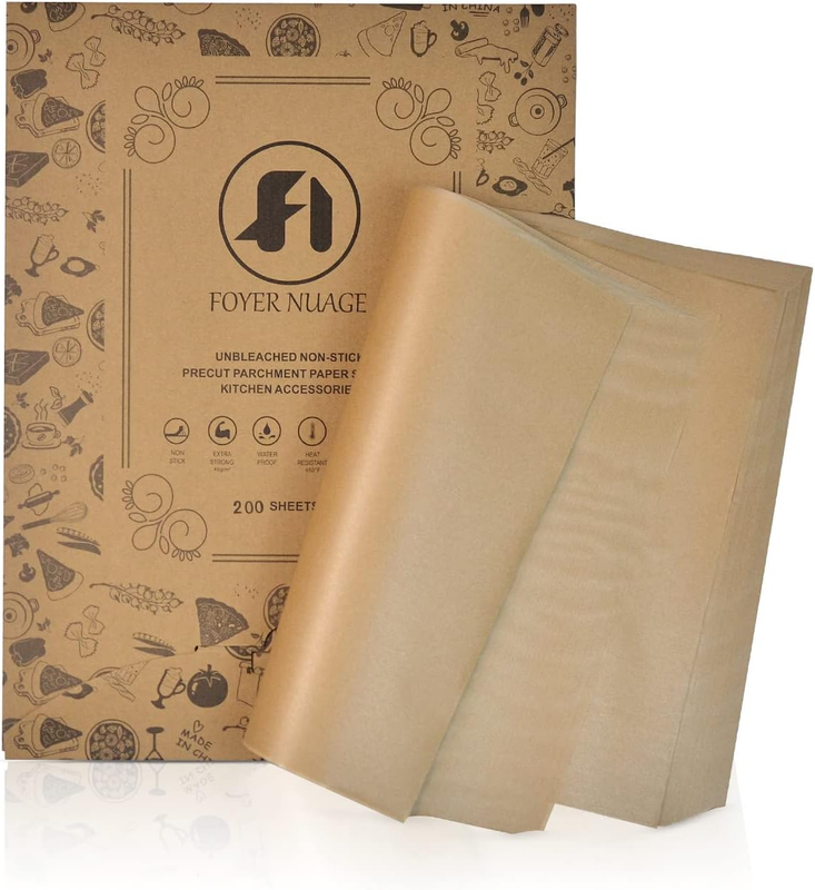 200 Pcs Unbleached Parchment Paper Baking Sheets, 12x16 Inch Baking Paper, Precu