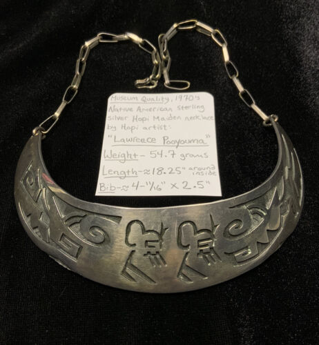 Native American Hopi Maiden Vintage Sterling Silver Necklace Old Native American Hopi Maiden Vintage Sterling Silver Necklace Old