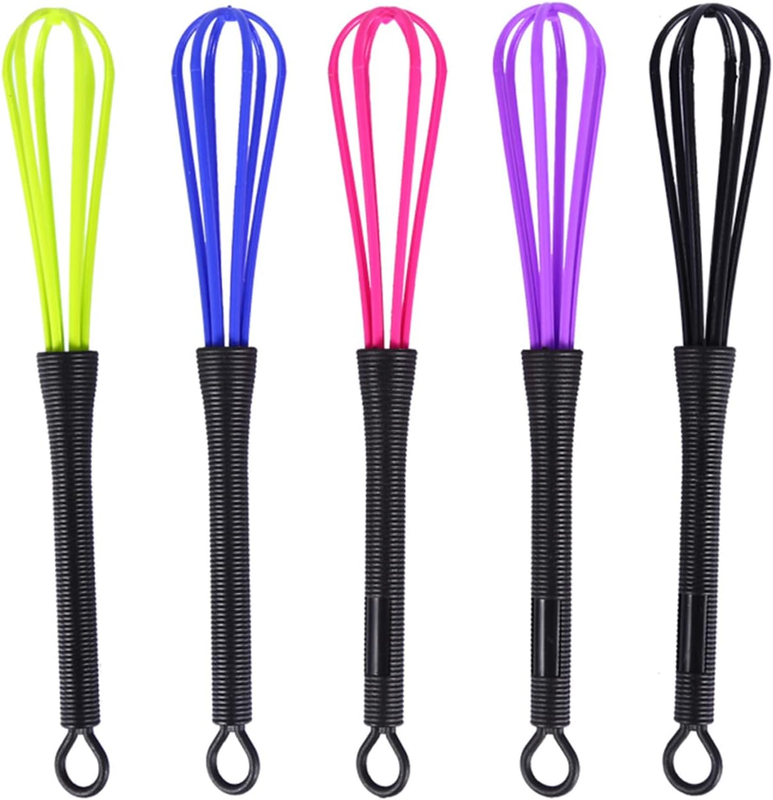 Plastic Whisk Set, 5Pcs Mini Hair Dye Cream Stirrer Kitchen Mixer Tool Salon Bar
