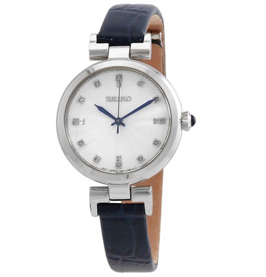 Pre-owned Seiko Quartz Crystal White Mop Dial Ladies Watch Srz545p1