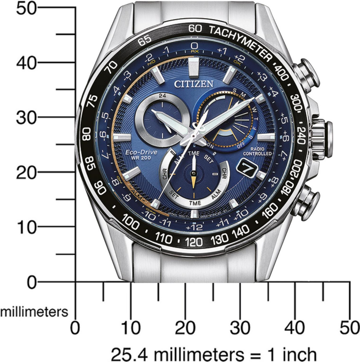 Pre-owned Citizen Eco-drive Radio Controlled Blue Dial Sapphire Men's Watch Cb5914-89l