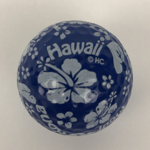 1 x Hawaii Logo Golf Ball Blue White Kona Maui Kauai Hibiscus ...