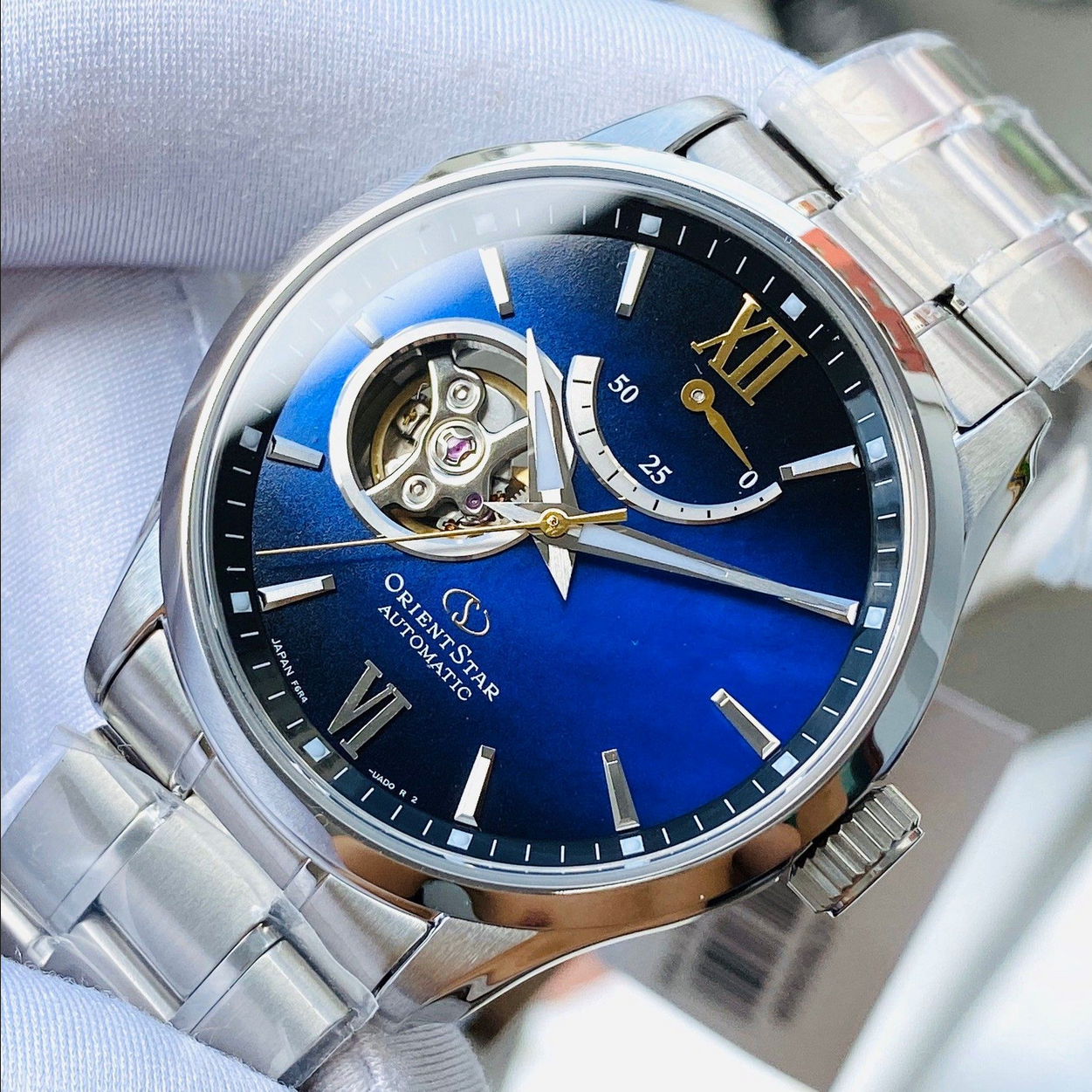 Pre-owned Orient Star Automatic Blue Dial Sapphire Crystal Men's Watch Rk-at0011a