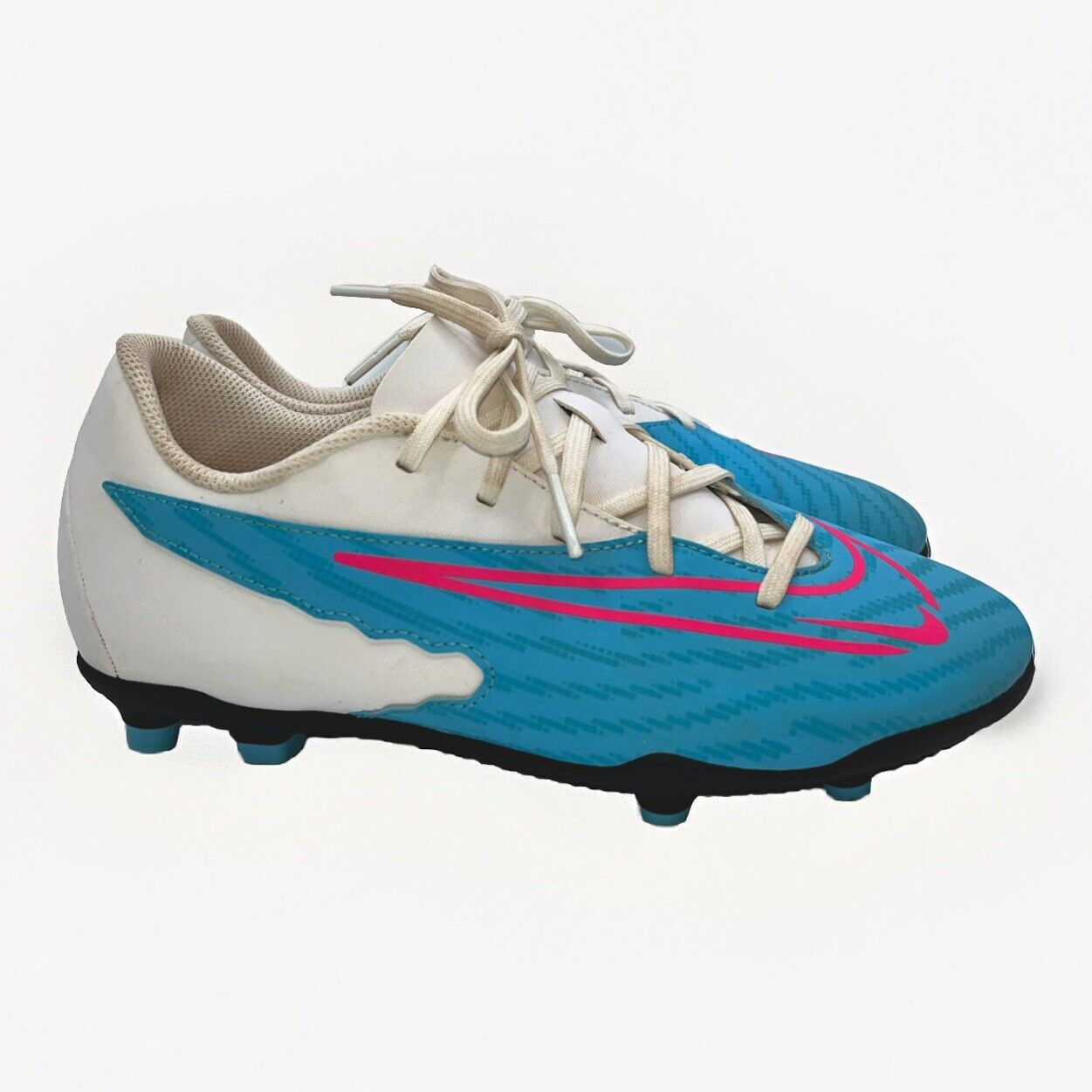 Nike Phantom GX Pro FG Soccer Cleats White Blue Pink EUC