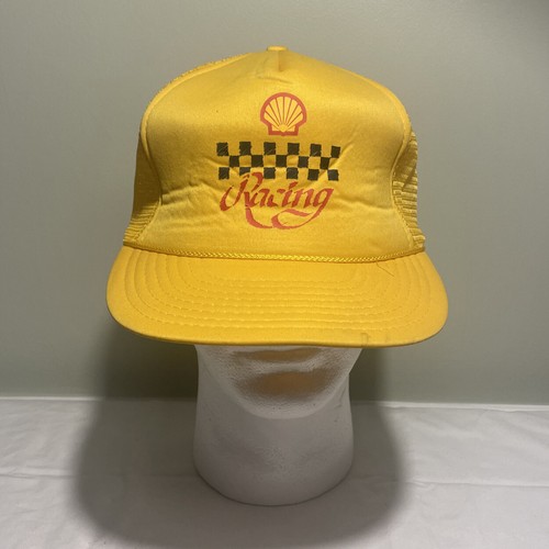 帽子 80s 90s OLD vintage tracker CAP mustard Vintage 80s 90s Yellow White Green Snapback Foam and Mesh