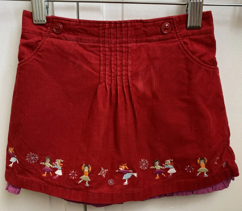 Janie And Jack Girls Embroidered Ice Skaters Corduroy Skirt 18-24 Months