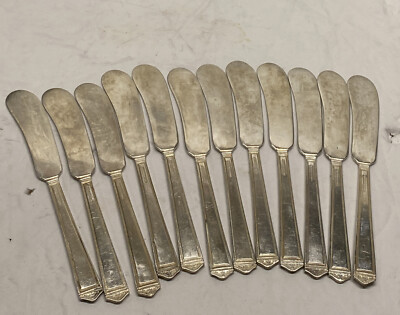 4 Rogers First Love Silver Plated 9-14 Modern Hollow Dinner Knives 1937