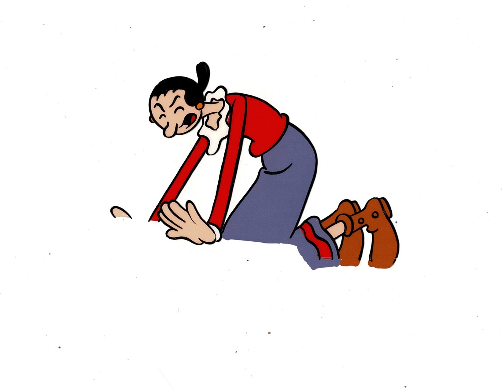 Popeye Olive Oyl Production Animation Cel and Drawing Hand-Inked