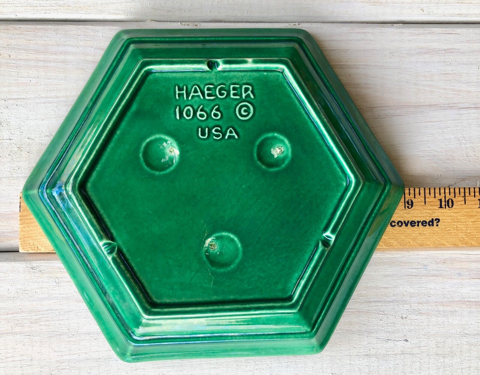 1960s Haeger Octagon Vtg Glazed Ashtray 8
