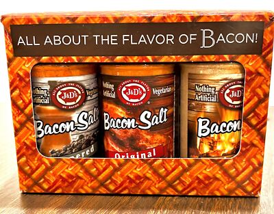 Bacon Lovers 3 pack Flavored Salt Gift Set Seasoning Shakers