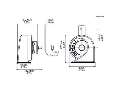 DENALI SoundBomb Mini Electromagn. Low Tone Horn Motorcycle Car ATV 12V 113 dB
