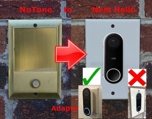 Nest Hello NON FLUSH MOUNT Doorbell adapter plate Nutone and M&S intercom sys