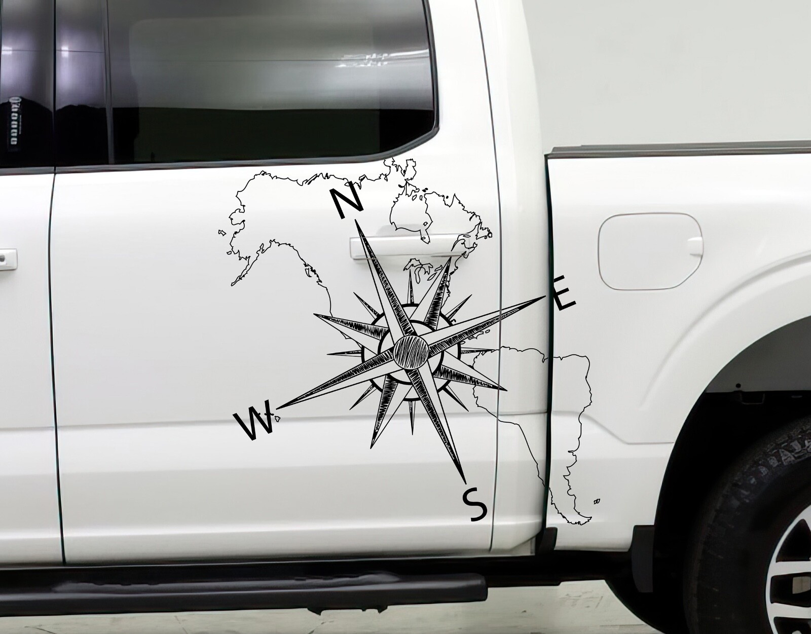 Nautical Map of North & South America w/ Compass Wall Decal Stickerbrand #6018