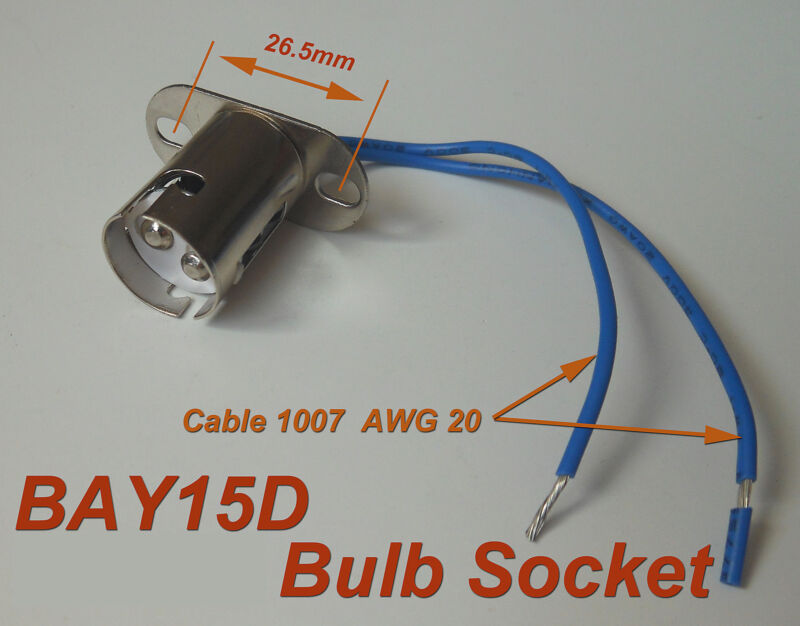 10pcs BAY15D 1157 Bayonet Light Bulb Brake Lights Socket ( bay15d ) Ver A