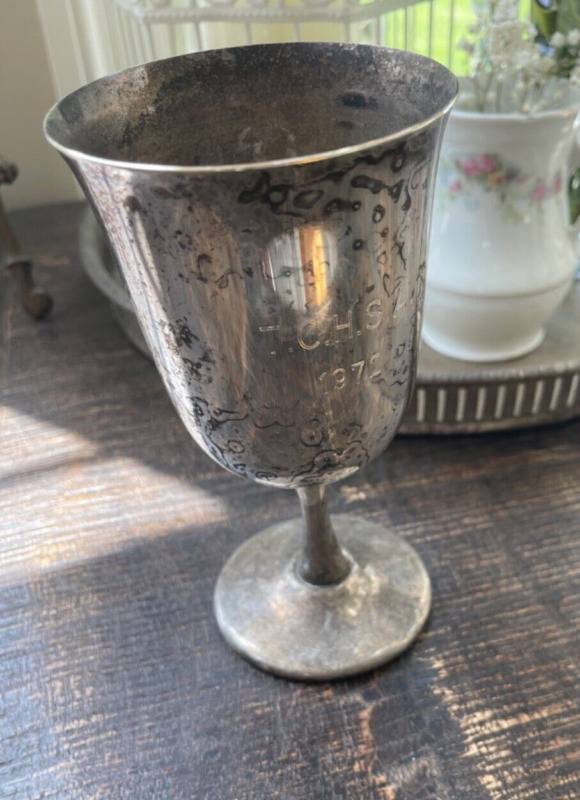 Vintage 70s Tri-County Horse Show Florida Silver Goblet Trophy Display Cup