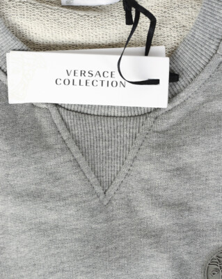 Pre-owned Versace Collection Sweatshirt Man Grey V800687ssvj00358 V8002 Sz.xl Make Offer In Gray