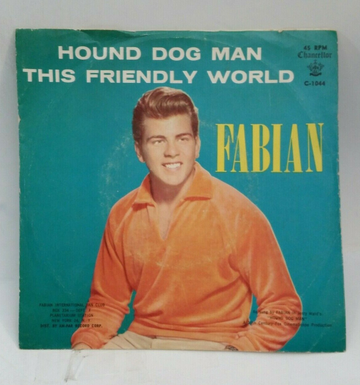 Fabian HOUND DOG MAN (ROCK & ROLL 45/PS) #1044 PLAYS VG++ NO