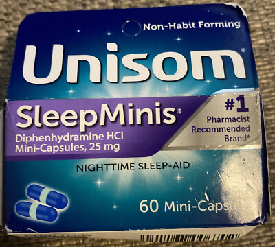 Unisom Sleep Mini's Diphenhydramine HCI Mini-Capsules, 60 Count - EXP :12/2024
