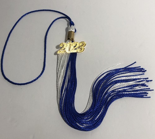 Blue / White  2 Color Graduation Tassel With Gold Date Drop 2023 PSU