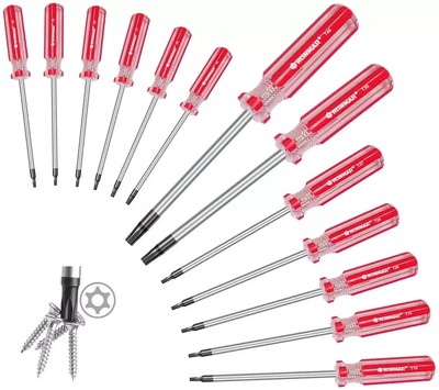 13-Piece Magnetic Torx Screwdrivers Set, Security Tamper Proof, T4、T5、T6、T7、T8、T