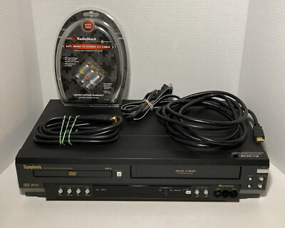 Symphonic WF803 VHS Player VCR Recorder & DVD CD Player Combo Tested & Working