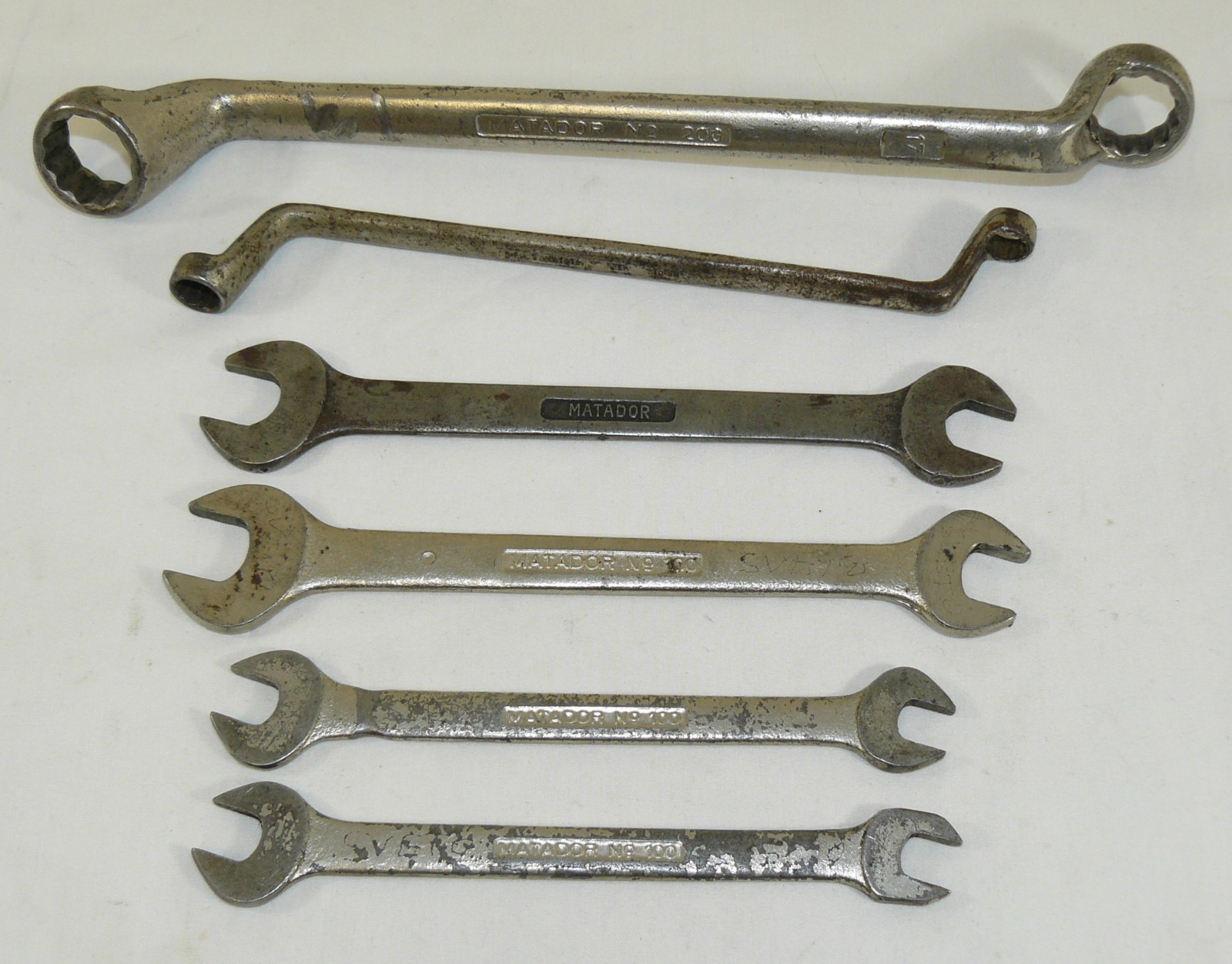 6 Vintage Metric Mechanics Wrenches Matador Tools Open End Box Wrenches
