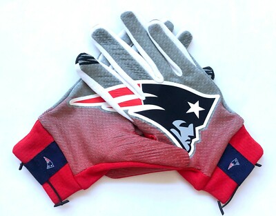 NIKE NFL STADIUM FAN GLOVES NEW ENGLAND PATRIOTS GREY RED BLUE GF0549-069 Sz S