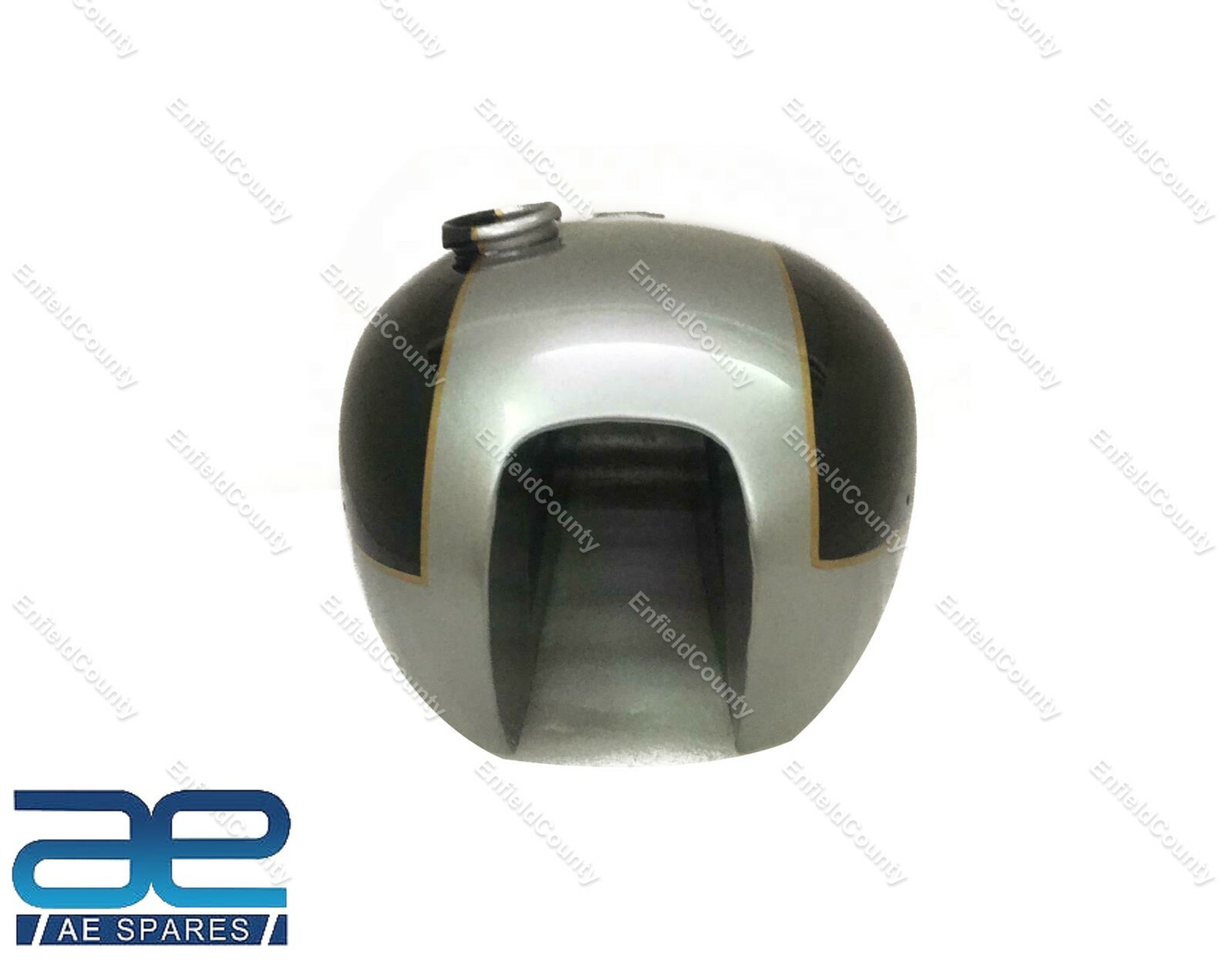 For Triumph T140 Silver & Black Painted Oif Steel Petrol Fuel Tank With Cap