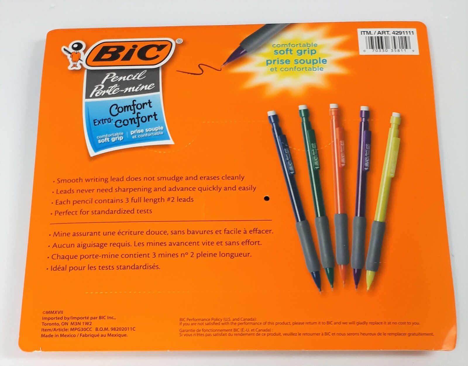 Bic Mechanical Pencil, Medium #2 (0.7 mm), 30 Pack Extra Comfort Grip - New