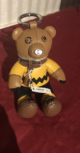 COACH テディベアキーホルダー PEANUTS スヌーピー チャーリー NWT Coach X Peanuts Leather Charlie Brown Bear Collectible