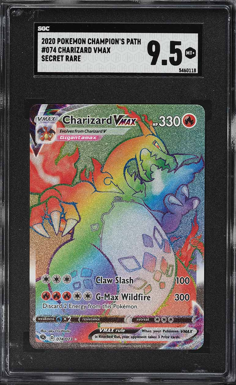 2020 POKEMON CHAMPION'S PATH CHARIZARD VMAX #74 SECRET SGC