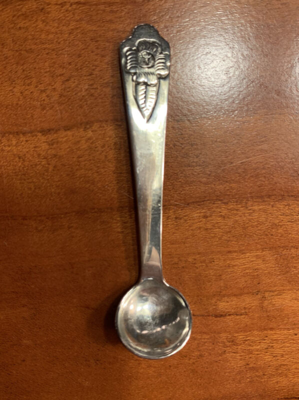 Sanborns Mexican Mexico Sterling Silver Salt Spoon with Flower 2 1/8" Heirloom