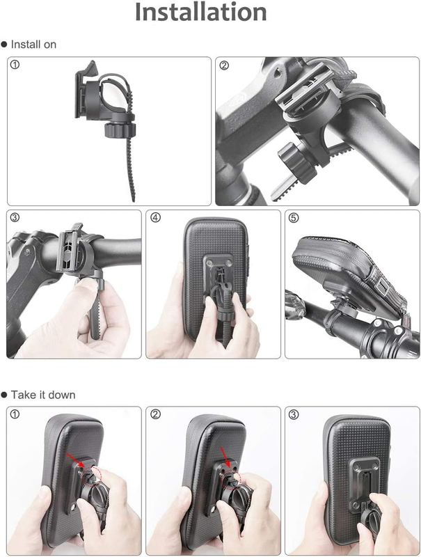 Bike Phone Mount Bicycle Cell Phone Holder Handlebar Bag Anti-shake Waterproof