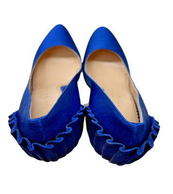 Pre-owned Charlotte Olympia Paloma Blue Silk Satin Platform Pumps 36 Eu/5.5 Us $995