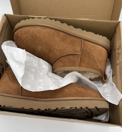 Pre-owned Ugg Ultra Mini Boots Size 7 Chestnut Womans Size Ready To Ship In Brown