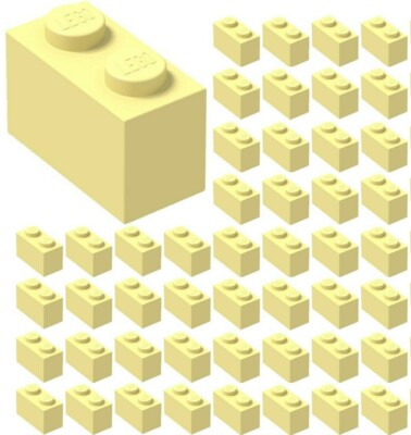  Lego x50 BRIGHT LIGHT YELLOW 1x2 Bricks building Part Pieces Bulk Lot #3004