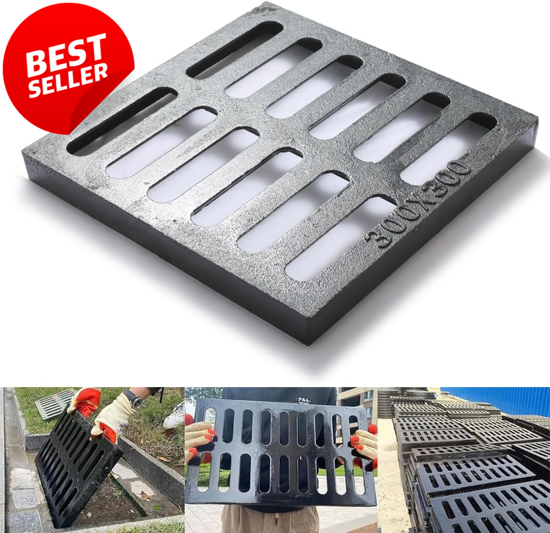 12x12 Cast Iron Drain Grate Heavy Duty B125 Sewer Cover Driveway Yard - US