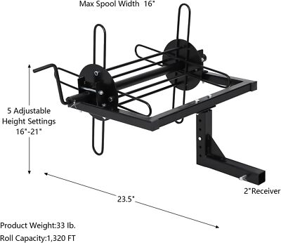 Bolt-On ATV Barbed Wire Unroller Perfect for Fencing Needs w/ 2" Receiver Hitch