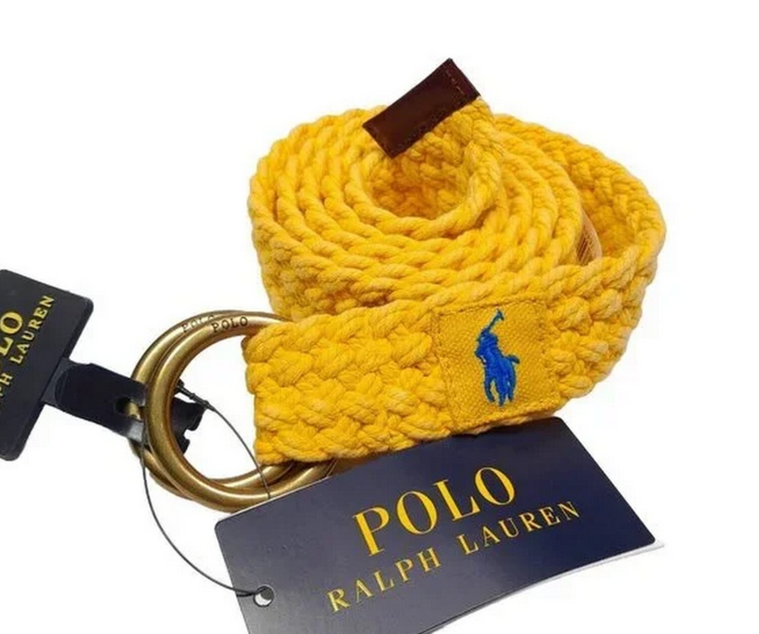 Polo Ralph Lauren Men's Leather-Trim Braided Belt D Ring