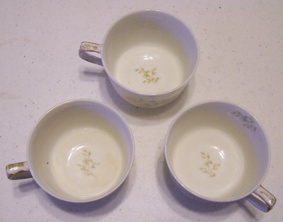 O. P. Co. Syracuse China - Yellow Flowers - Cups & Saucers - Set of 3