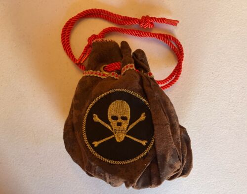 Pirate Costume Purse Treasure Tote Coin Pouch Bag Satchel Prop Skull