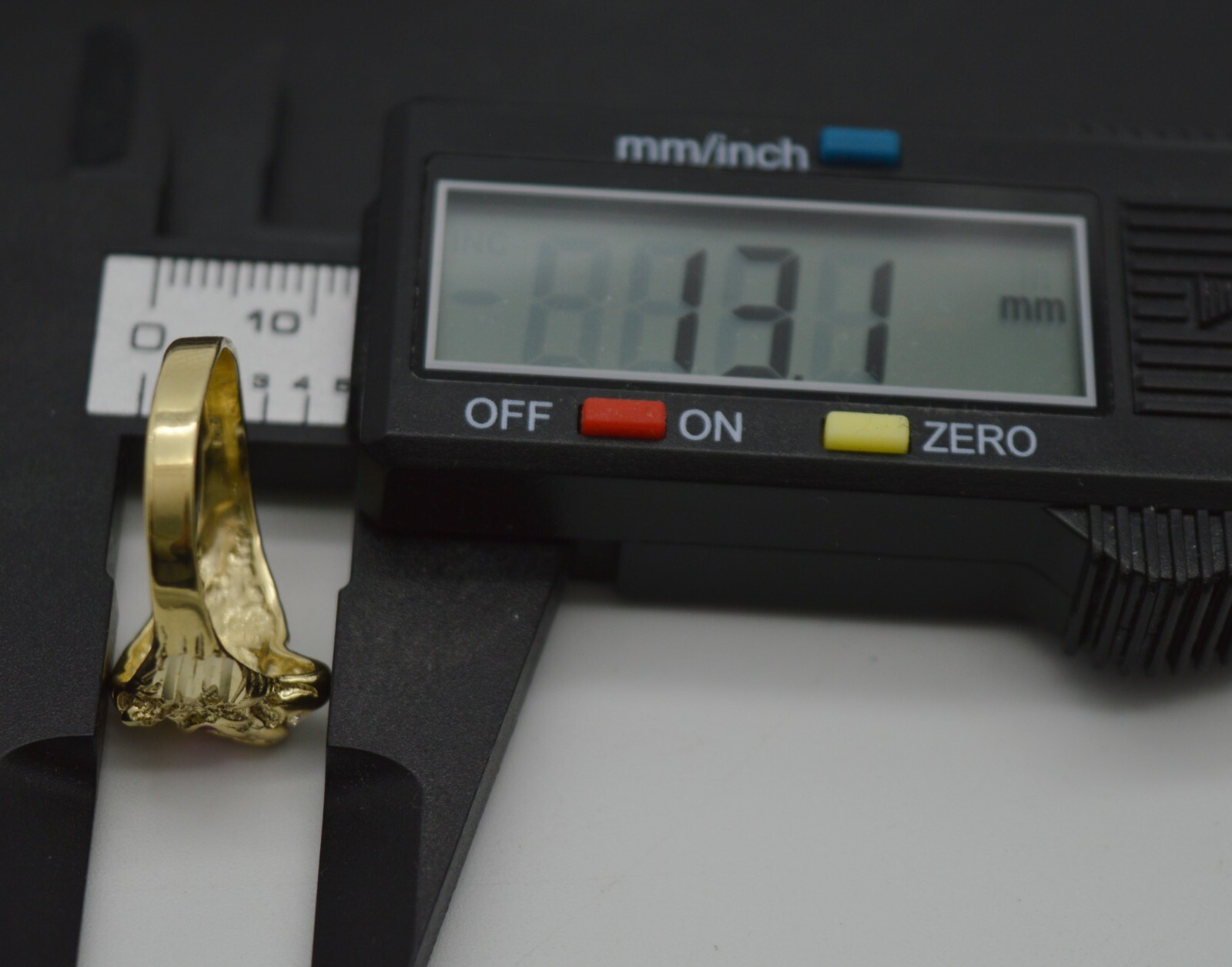 Pre-owned Head Real Solid 10k Yellow Gold Mens Red Eye Lion  Ring 2.9 Grams All Sizes