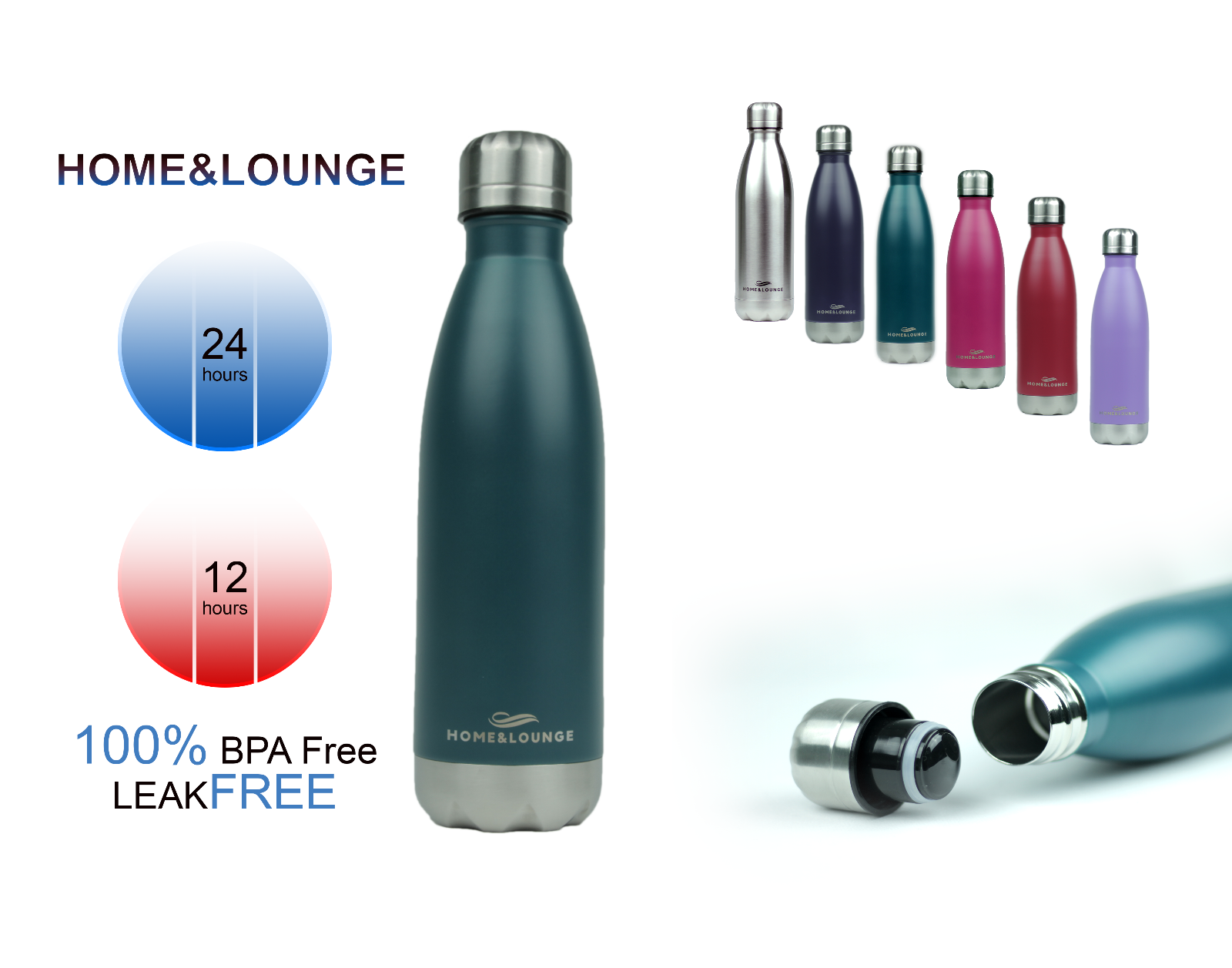 Stainless Steel Vacuum Insulated Water Bottle Sports Bicycle Car Gym 17 (oz) 