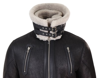 INFINITY LEATHER HERRENJACKE 100% ECHTLEDER 3/4 SHEARLING SCHAFFELL DUNKELBRAUN PILOTEN STIL