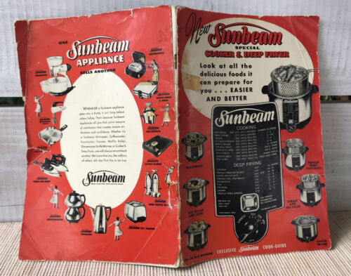 1952 Vtg Sunbeam Pamphlet Cooker & Deep Fryer Appliance Cook G...