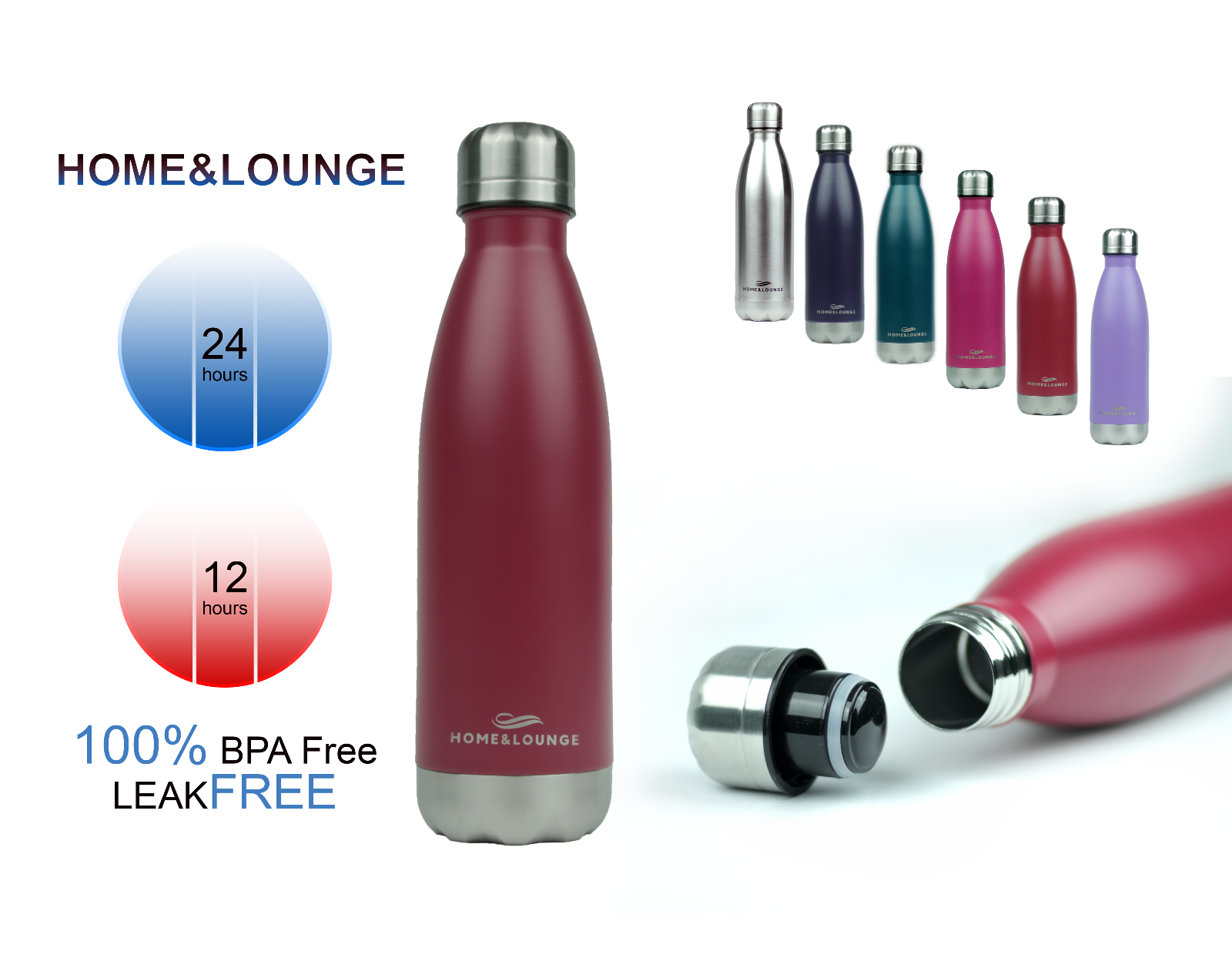 Stainless Steel Vacuum Insulated Water Bottle Sports Bicycle Car Gym 17 (oz) 