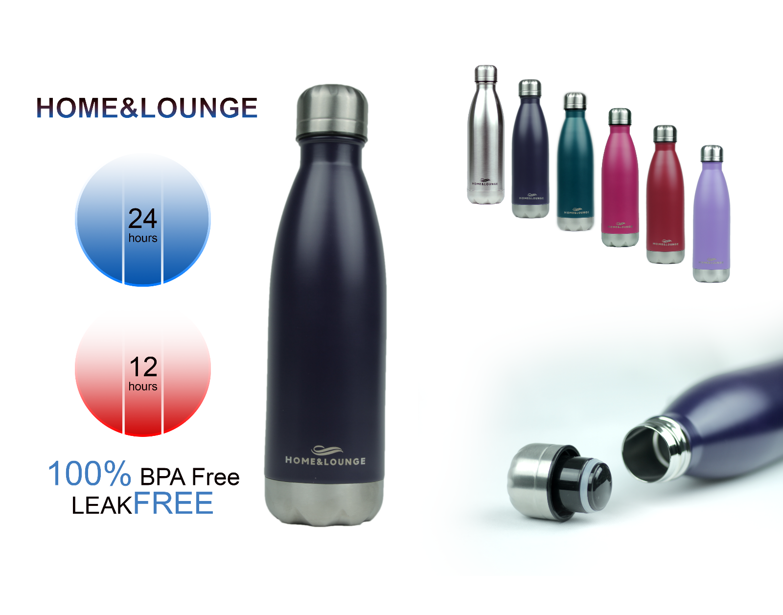 Stainless Steel Vacuum Insulated Water Bottle Sports Bicycle Car Gym 17 (oz) 